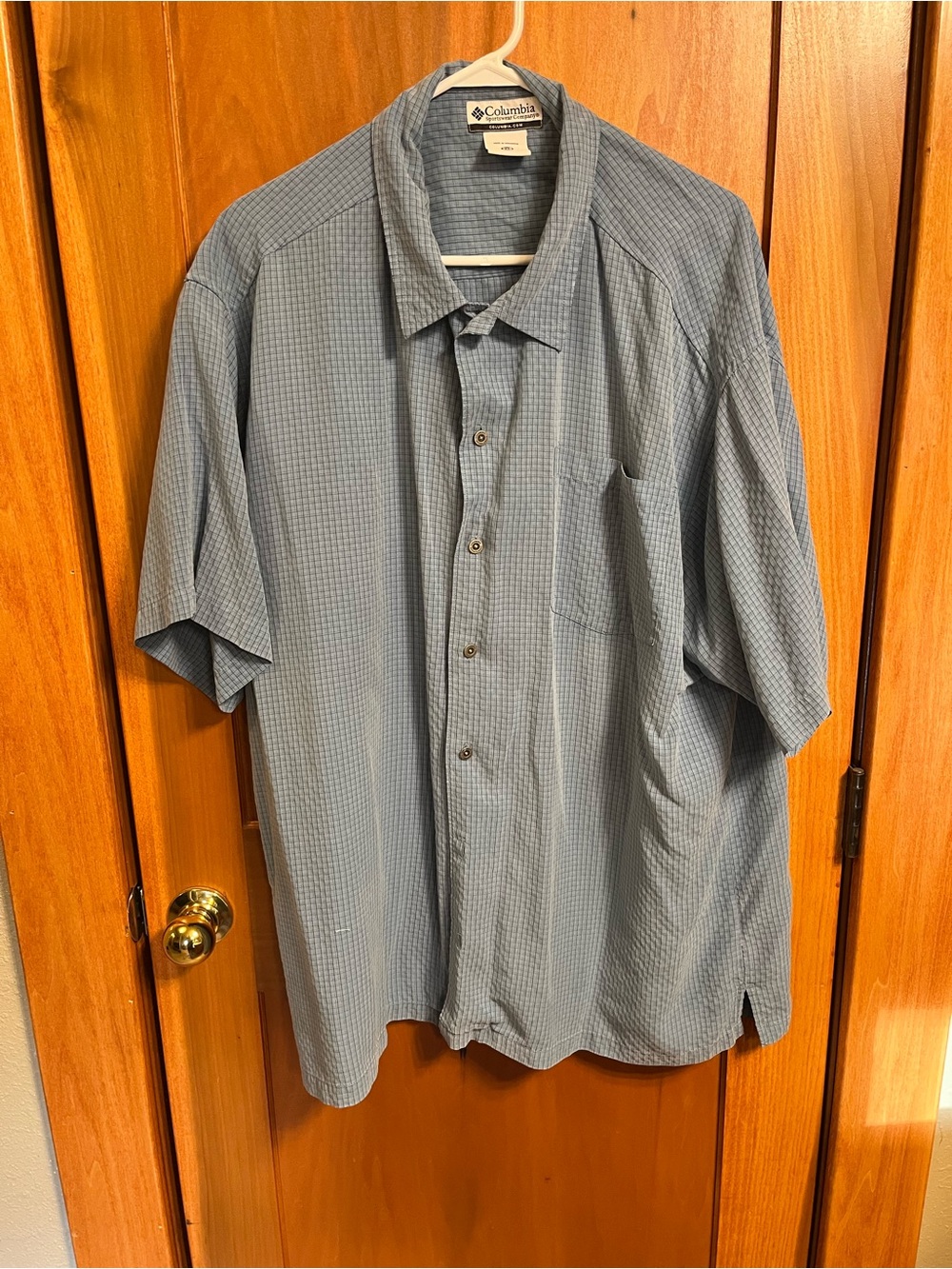 Columbia Men's Short-Sleeve Top Blue Button-Up Shirt
